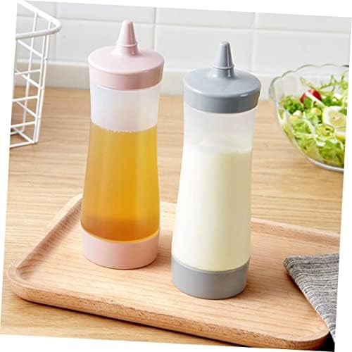 Mikinona Squeeze Bottle 350ml Reusable Leakproof TranslucentCondiment Dispenser