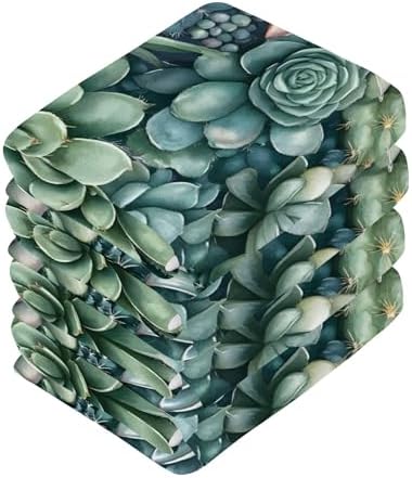 Vibrant Succulents and Cacti Washcloths for Hand and Face