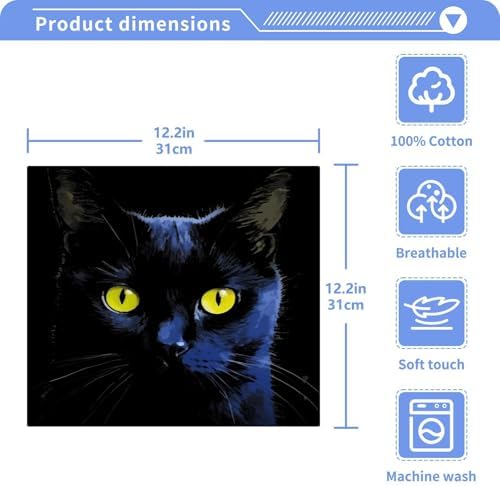 YettasinBin Black Cat Reusable Washcloth Set