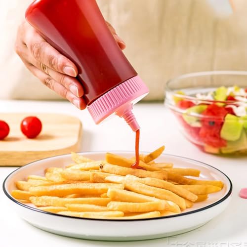 DECHOUS Reusable Condiment Bottles Pink Taste Your Ketchup