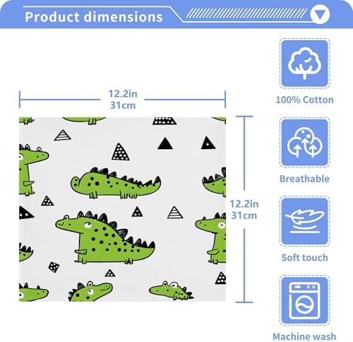 Xigua Super Cute GreenCrocodiles Washcloth Set