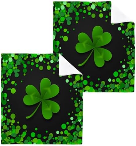 YETTASBIN St Patricks Day Shamrock Washcloths 2 Pack 1