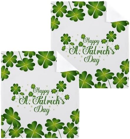 St Patricks Day Washcloth Set - Soft Reusable 12x12 inch