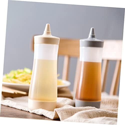 Mikinona Squeeze Bottle 350ml Reusable Leakproof TranslucentCondiment Dispenser