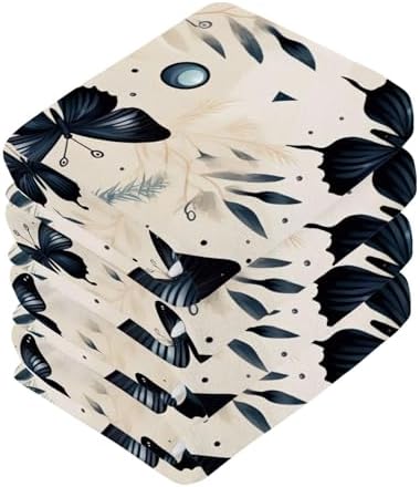 Yettashin Butterfly Baby Washcloths Soft Absorbent Cotton Reusable 12x12 inch