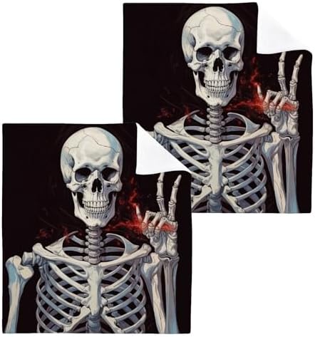 Perfect Softness - Skeleton Washcloth Set Soft Absorbent Reusable 12x12 2-Pack