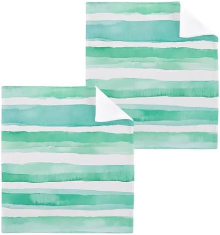 Xigua Green Watercolor Washcloth Set