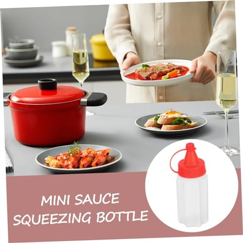 4-Piece Set - Mini Condiment Squeeze Bottles -PP Material - Light Portable