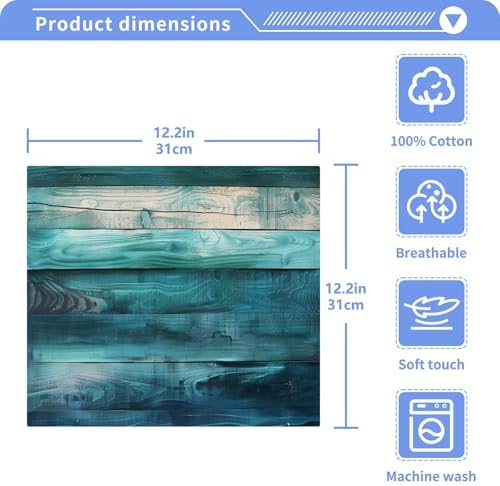 YETTASBIN Teal Green Washcloth Set 2pk Soft Reusable Face Towels