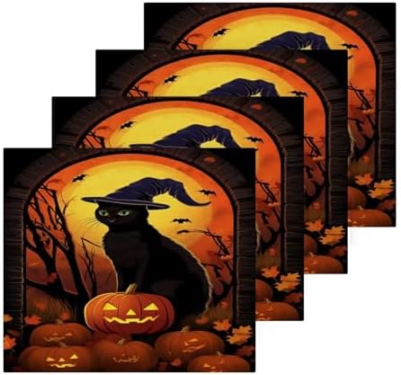 Halloween Cat Washcloth 2-Pack Soft AbsorbentReusable for Babies Kids