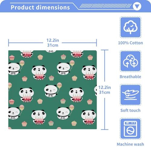 Yetchas Bin Cute Panda Washcloth Set for Baby