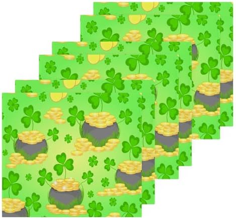 St Patricks Day Shamrock Washcloth Set Soft Cotton Face Towels