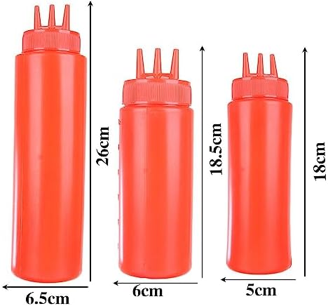 3 Holes Condiment Squeeze Bottles Durable Leak-Proof Design