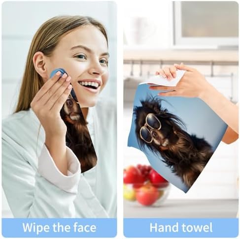 Cool Dog Washcloth Set for Kids Soft Reusable