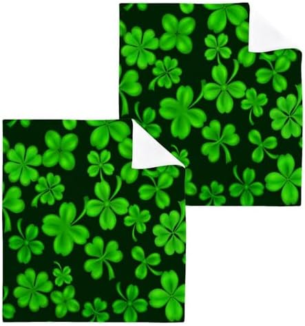 St Patricks Clover Washcloth Set