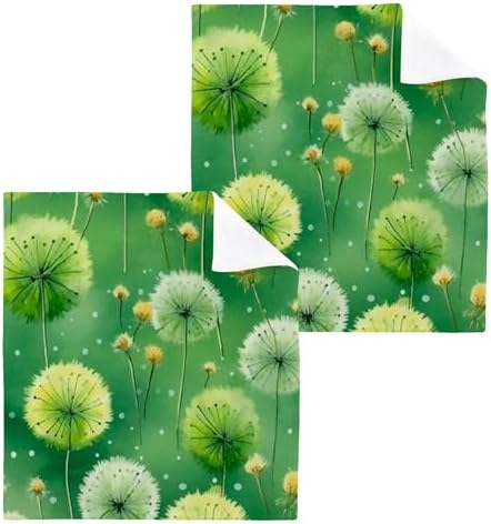 Elegant Canvas Dandelion Washcloth Set