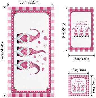 Adorable 3-Piece Check Gnomes Buffalo Border Travel Travel Towels