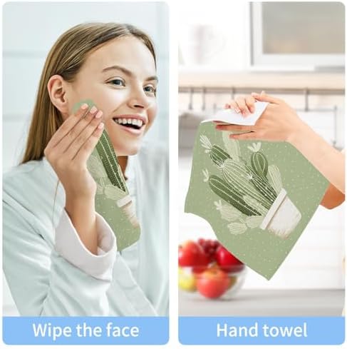 Cactus Washcloth 2-Pack SoftReusable Cotton Face Towels