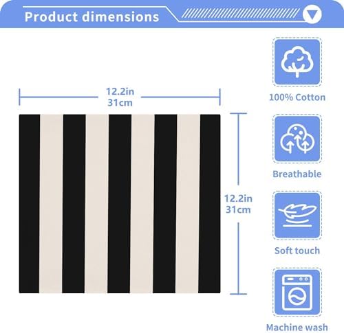 Stripes 12x12 Cotton Washcloths Soft Absorbent Durable