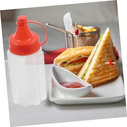Homoyoyo 4-Pack Plastic Squeeze Condiment Bottles with Caps