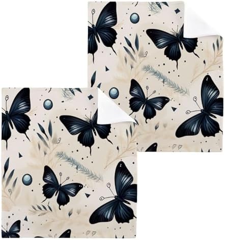 Yettashin Butterfly Baby Washcloths Soft Absorbent Cotton Reusable 12x12 inch
