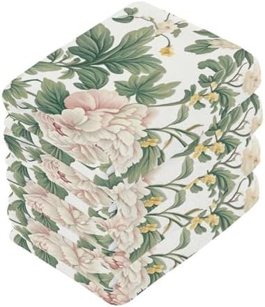 Xigua Peonies Washcloths Set of 2 - 12 x 12 Inch