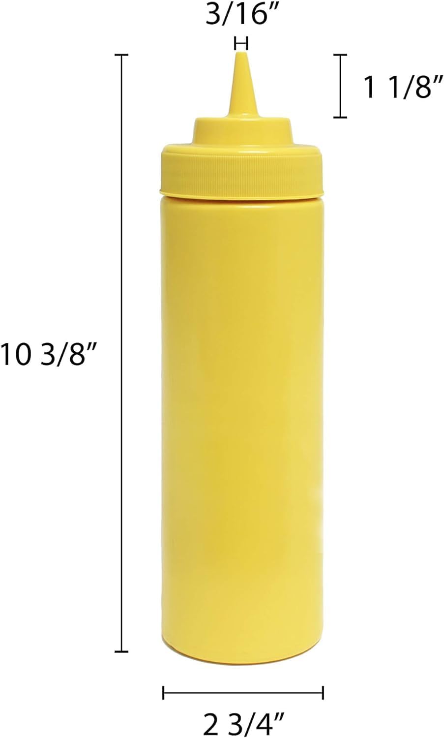 TrueCraftware 6-Piece 24 oz Yellow Squeeze Condiment Bottles