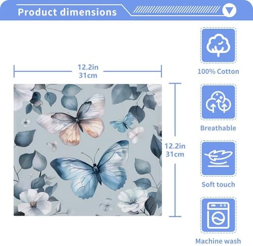 YETTASBIN Butterfly Soft Cotton Face Towels 2-Pack