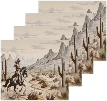YETTASBIN Western Cowboy Washcloths 2 Pack