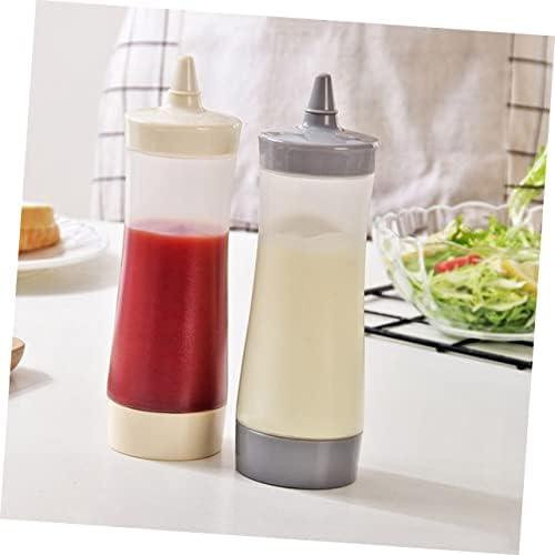 Mikinona Squeeze Bottle 350ml Reusable Leakproof TranslucentCondiment Dispenser