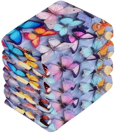 YETTASBIN Butterfly Washcloths 2 Pack Soft Absorbent Cotton Towels