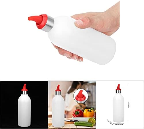 Zerodis Squeeze Bottle Red Leak-Proof Refillable Condiment Container for Kitchen Use