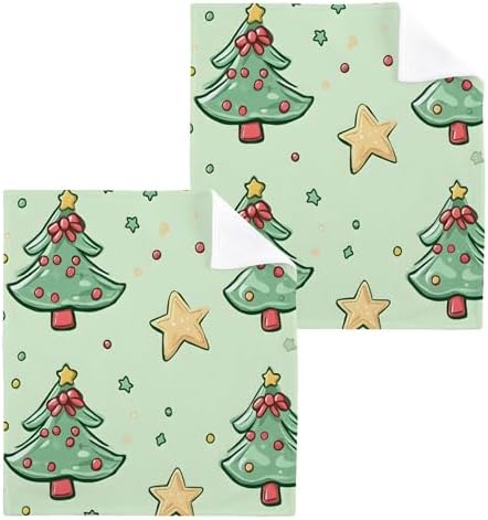 Xigua Christmas Tree Washcloth Set Multi-Functional Eco-Friendly