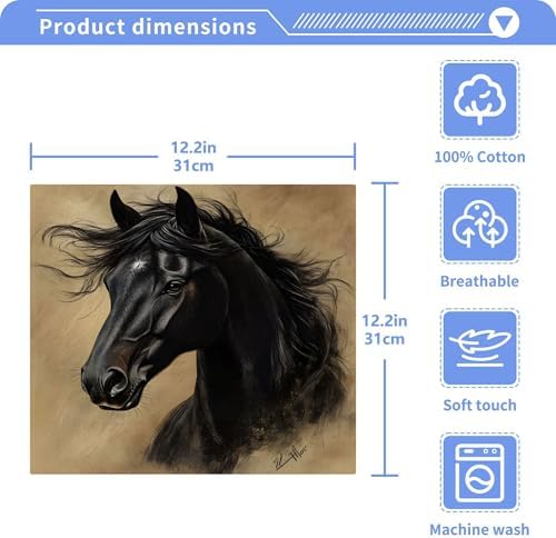 Black Horse Washcloths Set