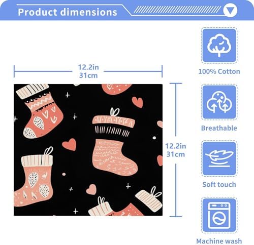Xigua Christmas Stockings Washcloth Set