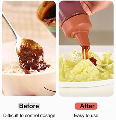 Refillable Condiment Squeeze Bottle with Lip 5-Hole Nozzle