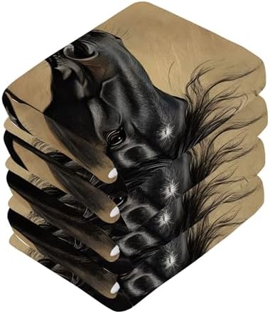 Black Horse Washcloths Set