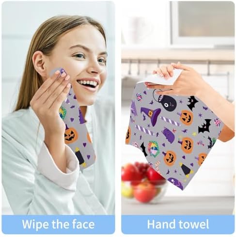 Halloween Pumpkin Face Washcloth Set