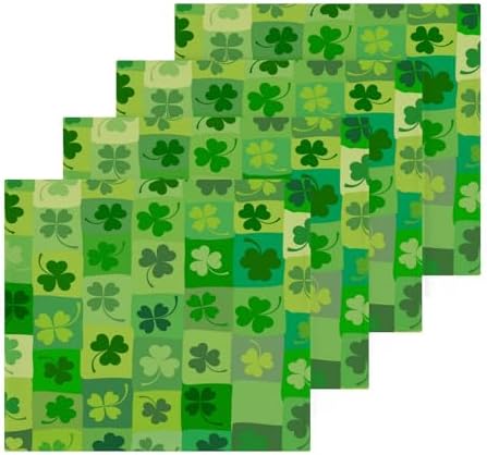 Yettasbin St Patricks Day Clover Washcloths Set
