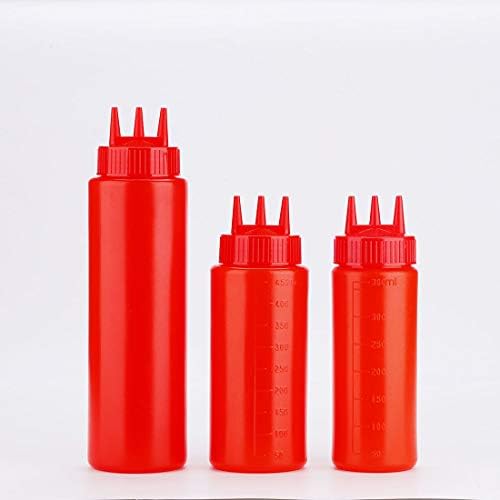 15oz Red Durable Squeeze Bottle Multi-Purpose Kitchen Tool Leak-Proof