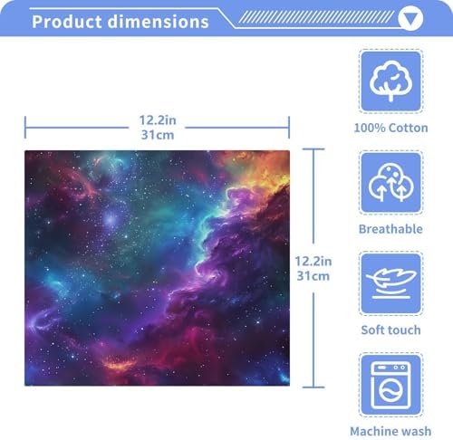 YETTASBIN Galaxy Washcloths 2 Pack Soft Absorbent Towels