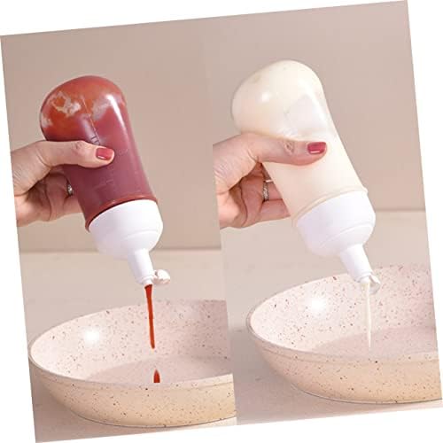 2x 350ml Squeeze Bottles Kitchen Condiment Dressing Dispensers