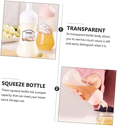 Garneck 2Pcs 350ml Squeeze Bottles for Ketchup Jam and Sauce 1