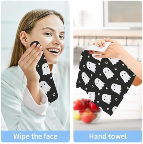 Halloween Ghost Washcloth Set - Spooky Soft Reusable Face Towels