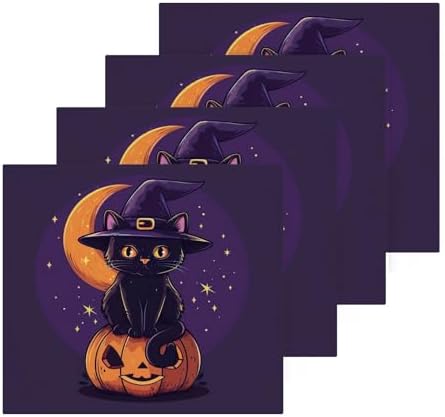 Halloween Cat Washcloth Set for Home Kitchen