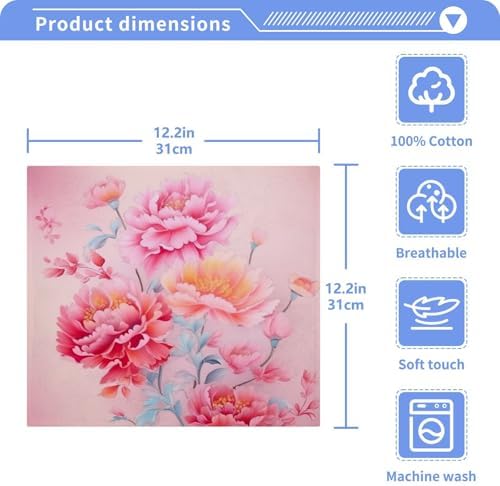 2-Piece Abstract Floral Washcloth Set - Soft Absorbent Baby Face Towels