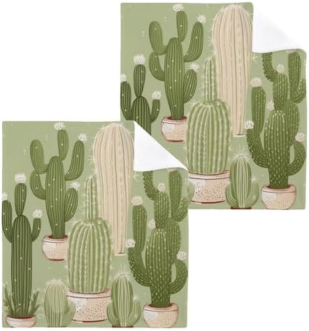 Cactus Washcloth 2-Pack Soft Reusable Bathteach Towels