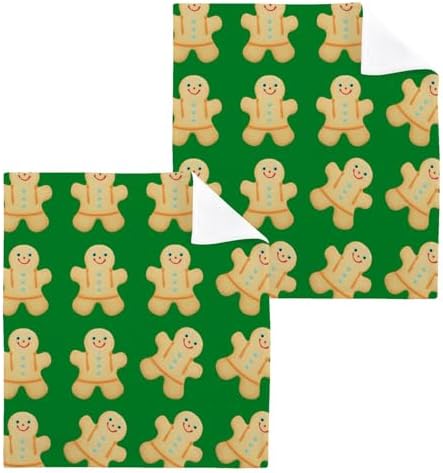 Christmas Gingerbread Man Washcloths 2-Pack