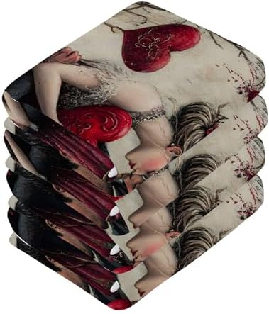 Xigua Valentines Day Washcloths Set of 2 12x12 Inch