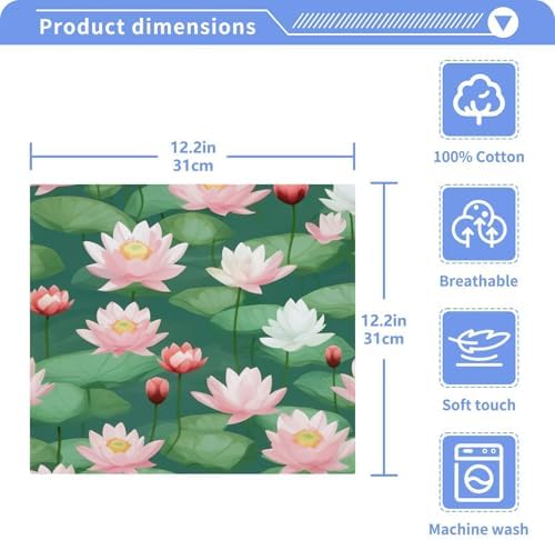 Lotus Washcloth Set 2-Piece Reusable Soft Absorbent 12x12